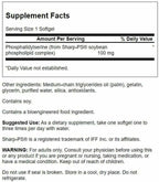 Swanson Phosphatidylserine 100 Milligrams 90 Sgels