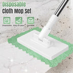 Snap Grip Mini Mop, Lazy Mops with One-Click Cloth Change, Locking Head with Sweeping Cloths for Wet & Dry Cleaning, Long Handle Stick for Multi-Surface Cleaning (1*mop+5*Cloth)