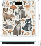 Woodland Raccoon Animals Scale for Body Weight Safe Rounded Corners Tempered Glass Digital Bathroom Scale LED Display 400lb Capacity Weight Scales with High Precision Sensors