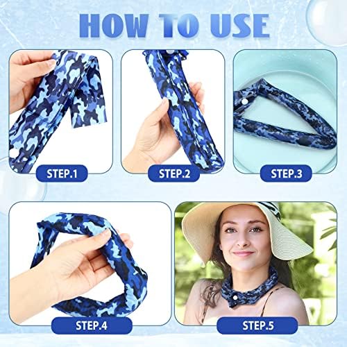 Xuhal 6 Pieces Cooling Neck Wraps Cooling Bandana Neck Cooler Ice Cooler Scarf for Women Summer Outdoor Sport Activity