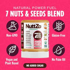 NuttZo Organic Power Fuel 7 Nuts and Seeds Butter, Smooth, Paleo and Keto Friendly, Peanut and Gluten Free, Vegan, Kosher, No Added Sugar or Oil, 12 oz Jar