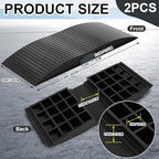 2 Pack 15 x 35.4 x 2.8 Inch Rubber Curb Ramp Bridge Threshold Ramps for Doorways, Get in and Out of Houses, Wheelchairs/Walkers, Non Slip Indoor Outdoor Patio Transition Ramp