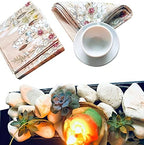 20 Counts 6.5 x 6.5 inches 3-Ply Tan Floral Decorative Napkins for Decoupage, Nature Themed Events, Eco-Friendly & Biodegradable
