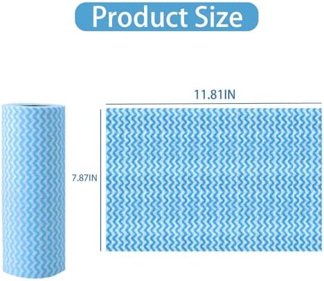 Disposable Dish Cloths Roll Reusable Kitchen Towels Heavy Duty Blue Cleaning Rags for Kitchen All Purpose Disposable Cleaning Towels-200 Sheets