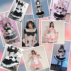 Anime French Maid Lolita Fancy Queen Princess Dress Cosplay Costume Furry Cat Ear Gloves Socks Set