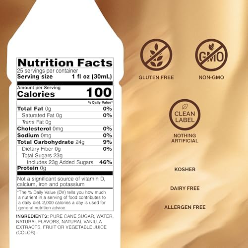 Monin - Vanilla Syrup | Pure & Rare Madagascar Vanilla, Premium Syrup for Coffee, Lattes & More | Clean Label with No Artificial Flavors, No Artificial Preservatives (BPA Free Bottle, 25.4 fl oz)