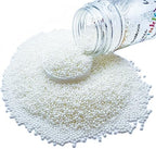 SE Si&Moos Nonpareil Sprinkles, 2mm White Mini Edible Pearls White Sprinkles for Cake Decorating Halloween Cookie Decorations Wedding Baby Shower Party Christmas Holiday Supplies 3.5 OZ