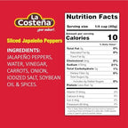 La Costeña Sliced Jalapeno Peppers - Pickled Jalapenos - Jalapeno Pepper - Hot Peppers for Mexican Food, Guacamole, Spicy Nacho & Taco Toppings, Enchiladas & Salsa - 28oz, 1 Pack Canned Jalapenos