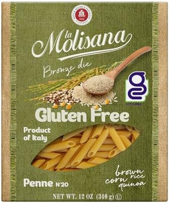 La Molisana - Imported Italian Gluten Free Penne Rigate, (4)- 12 oz. Pkgs