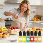 Natural Food Flavoring Oil - Concentrated Candy Flavors, Suitable for Candy, Baking, Drinks and Smoothies Highly Concentrated, Food Grade, Naturally Extracted, Water-Soluble and Oil-Soluble - 0.34 Fl Oz (10ml) *6 (Fruit-flavored set)