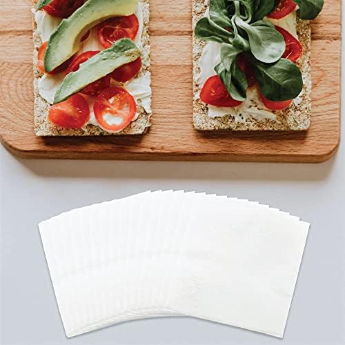 JAM PAPER Small Beverage Napkins - 5 x 5 - White - 50/Pack