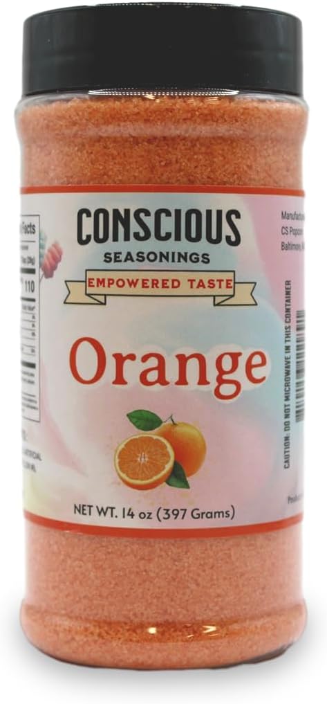 Orange Flavored Flossugar Cotton Candy Mix, 14 oz Jar - Ready-to-Use Sugar Floss - Creates Vibrant & Fluffy Flossugar for Parties & Events