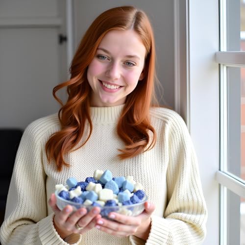 SweetGourmet White and Blue Snowflakes Gummy Candy, Pineapple Watermelon Blue Raspberry Flavors, Snowflake Shaped, Chewy, 1.5 Pound Bag