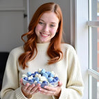 SweetGourmet White and Blue Snowflakes Gummy Candy, Pineapple Watermelon Blue Raspberry Flavors, Snowflake Shaped, Chewy, 1.5 Pound Bag