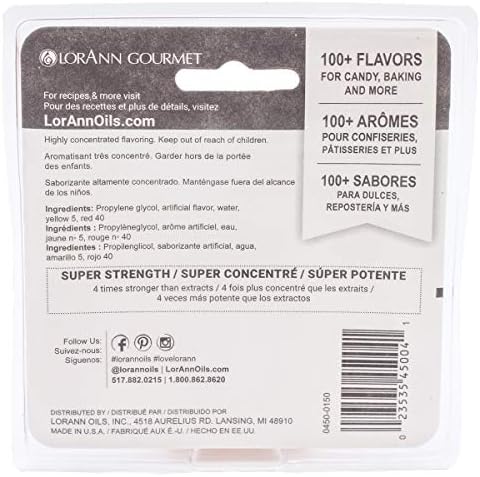 LorAnn Oils Super Strength Flavoring - Used For Candy Making, Flavoring, Baking, Hard Candy, & Flavor Oils - Bold, Natural Flavors 4X Stronger Than Extracts - Peach, Pack of 2, 0.125 fl oz