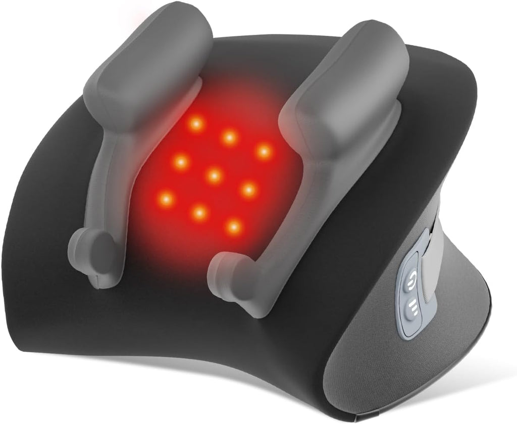 Neck Massager Pillow with Heat, Shiatsu Back and Shoulder Massage with Deep Tissue Kneading, Portable Cervical Traction Device for Full Body Muscle Pain Relief, Gift for Women Men