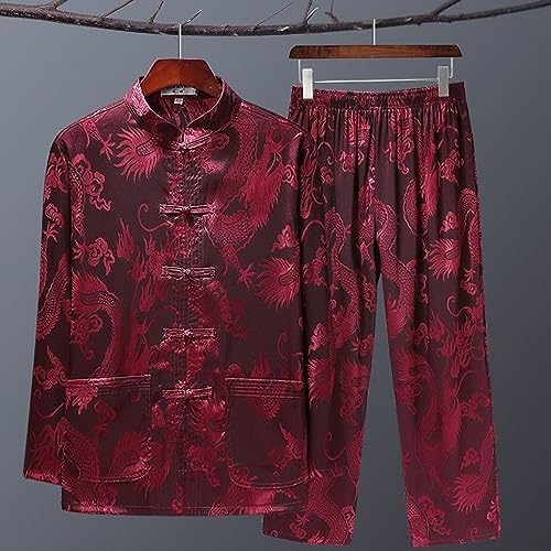 Kung Fu Uniform for Men Shirt Suit Chinese Traditional Tang Hanfu Martial Arts Wing Chun Tai Chi Training Cloth Pants