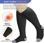 LEVSOX Plus Size Compression Socks for Women Men Wide Calf Extra Large 15-20 mmHg Knee High Sock for Nurses Pregnant Travel
