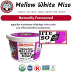 Miso Master Organic Mellow White Miso, Gluten-Free, Organic, Non-GMO, Vegan, Kosher, Vegan White Miso Paste, 16 oz tub