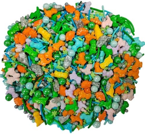 Homankit Dinosaur Sprinkles for Cake Decorating Edible Pearl Sugar Sprinkle for Baking Cake Cupcake Toppers Cookie Decorations Kids Birthday Theme Party Supplies