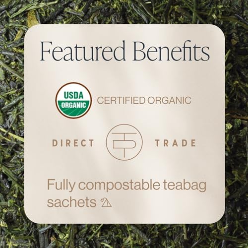 Rishi Tea Sencha Green Tea - Organic Sachet Bags, Caffeinated Japanese Green Tea, Enjoy Hot or Iced - 30 Count