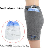 Urine Bag Pants Incontinence Care Trousers Catheter Underwear for Elderly Urinate Drainage Bag Shorts with Double Pockets Incontinence Underpants for Men Women