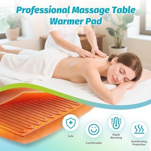 Massage Table Warmer Heating Pad Professional SPA Massage Bed Warmer with 9 Hour Timer, 9 Heat Settings, Overheat Protection for Massage Bed & Spa, 30" x 71", with Portable Storage Bag