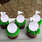 12 PCS Golf Cupcake Toppers Sports Mini Ball CupCake Picks Golf Party Decorations for Sports Players Theme Baby Shower Birthday Aniversary Party Cake Decoration Supplies