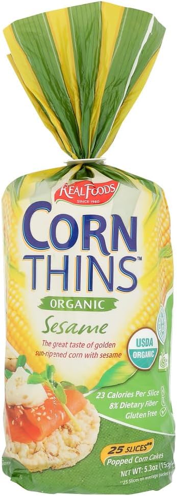Real Foods Organic Corn Thins Sesame - 5.3 oz4