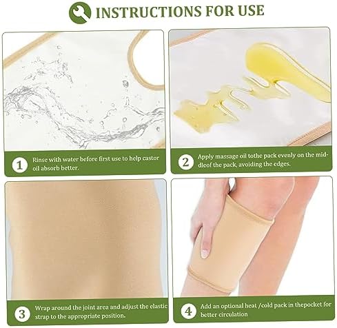 Castor Oil Pack Reusable Leakproof Castor Oil Pack Wrap Thickened Fastening Tape Waterproof Castor Oil Knee Pack Wrap for Knee 1 Pair.