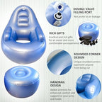 Blue BBL Inflatable Chair with Ottoman for After Butt Surgery Recovery,Sitting,Sleeping,Pregnancy and Relaxation and BBL Pillow Results Lifting Cushions for BBL Lipo 360(Air Pump Not Included)