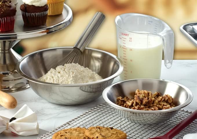 Winco 8 Quart Heavy-Duty Stainless Steel Mixing Bowl with Non-Slip Base