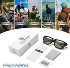 Paleshy 0.1s Auto-Tinting Sunglasses for Men & Women, Polarized Photochromic Glasses with Dual UV400, All-Weather Lightweight Glasses for Driving, Cycling, Fishing, Golf, Night