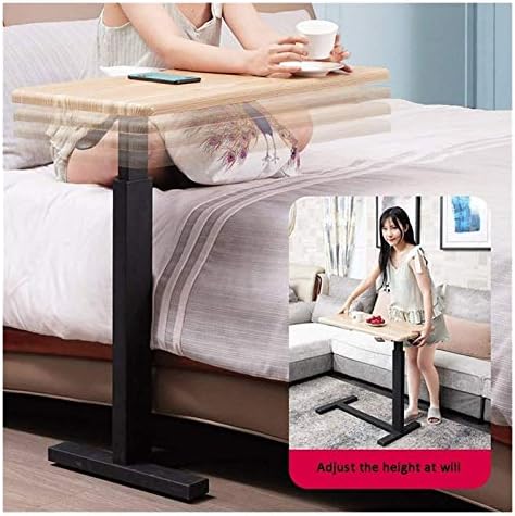 Overbed Table Overbed Table Wheels Bedside Desk C-Shaped Base Laptop Desk Home Office Sofa Side End Tables Days Overbed Table Mobile Stand-Up Computer Desk Height-Adjustable Can Be Used For Profession