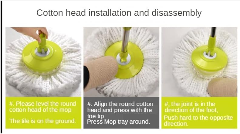 5PCS Mop Rotating Cotton Pads Replacement Cloth Spin for Wash Floor Round Squeeze Rag Cleaning Tools Household Microfiber