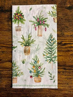 IHR Ideal Home Range Dinner Napkins Disposable 3-Ply Paper Guest Hand Towels, 8.5" x 4.5", Festive Holidays (Green), 16-Count