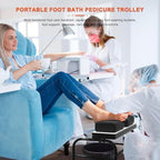 Elitzia Portable Pedicure Cart with Foot Rest - Beauty Salon Nail and Foot Bath Spa Trolley - Professional Stand Station ET27971 (Black)
