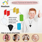 Chewy Necklaces for Sensory Kids, 6 Pack Chew Necklaces for Sensory Boys and Girls with Autism, ADHD, SPD, Chewing, Biting, Silicone Oral Sensory Chew Teething Toys for Adults Reduce Anxiety Fidget