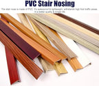 CMYUN Floor Transition Strip Bendable Wood Grain Stair Nosing Self Adhesive, Flexible PVC Stair Edge Protector Wood to Tile, L-Shape Floor Window Edging Trim Strip(Style-3,L130cm/51)