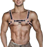 Punk PU Leather Harness for Man Adjustable Leather Harness Body Chest Half Harness Punk Belt Clubwear Costume