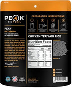 Peak Refuel Chicken Teriyaki Rice | 40g Protein | 580 Calories | 100% Real Meat | Premium Freeze Dried Backpacking & Camping Food | 2 Servings | Ideal MRE Survival Meal (2-Pack)