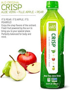 ALO Aloe Vera Juice Drink | CRISP - Fuji Apple + Pear | 16.9 fl oz, Pack of 12 | Plant-Based Drink with Real Aloe Pulp