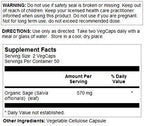 SOLARAY Sage Leaves Supplement for Women & Men - Sage Leaf Capsules, Natural Herbal Support for Immune System, 570 mg, Non GMO - 100 Veg Caps