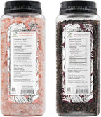 Soeos Himalayan Pink Salt 39 oz + Whole Black Peppercorns 18 oz, Coarse Grain, Kosher Salt for Grinder Refill, Salt and Pepper Grinder, Non-GMO Verified, Spice Seasoning Set for Cooking