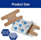 MED PRIDE 100 Sterile Fabric Fingertip, Finger, and Knuckle Bandages – Latex and Rubber Free Hypoallergenic, 1.5in X 3in