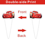 25 Pcs Cake Topper and Cupcake Toppers Set Birthday Party Supplies for Cars Themed Birthday Decorations