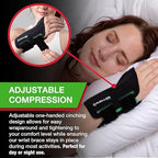 MUELLER Sports Medicine Green Fitted Wrist Brace for Men and Women, Wrist Pain Relief Support, Ideal for Carpal Tunnel, Tendonitis, Arthritis, Right Hand, Black, Small/Medium