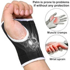 Palm Brace Wrist Compression Sleeves, Everyday Use Wrist Brace, Compression Carpal Tunnel for Wrist Pain Relief, Fitness Gloves, Sports compression Glove, Wrist guard for Men and Women (White edged Black)