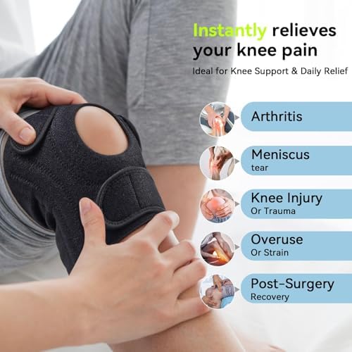 Plus Size Knee Brace with Side Stabilizers & Patella Gel Pads for Men & Women, Adjustable Knee Support for Knee Pain, Injury Recovery, Maximum Support for Running, Sports & Joint Pain Relief