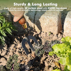 RESTMO Heavy Duty Gardening Hand Fork, Thickened Hand Weeding Fork for Planting or Removing Plants, Turning Soil, Weeding, and Cultivating